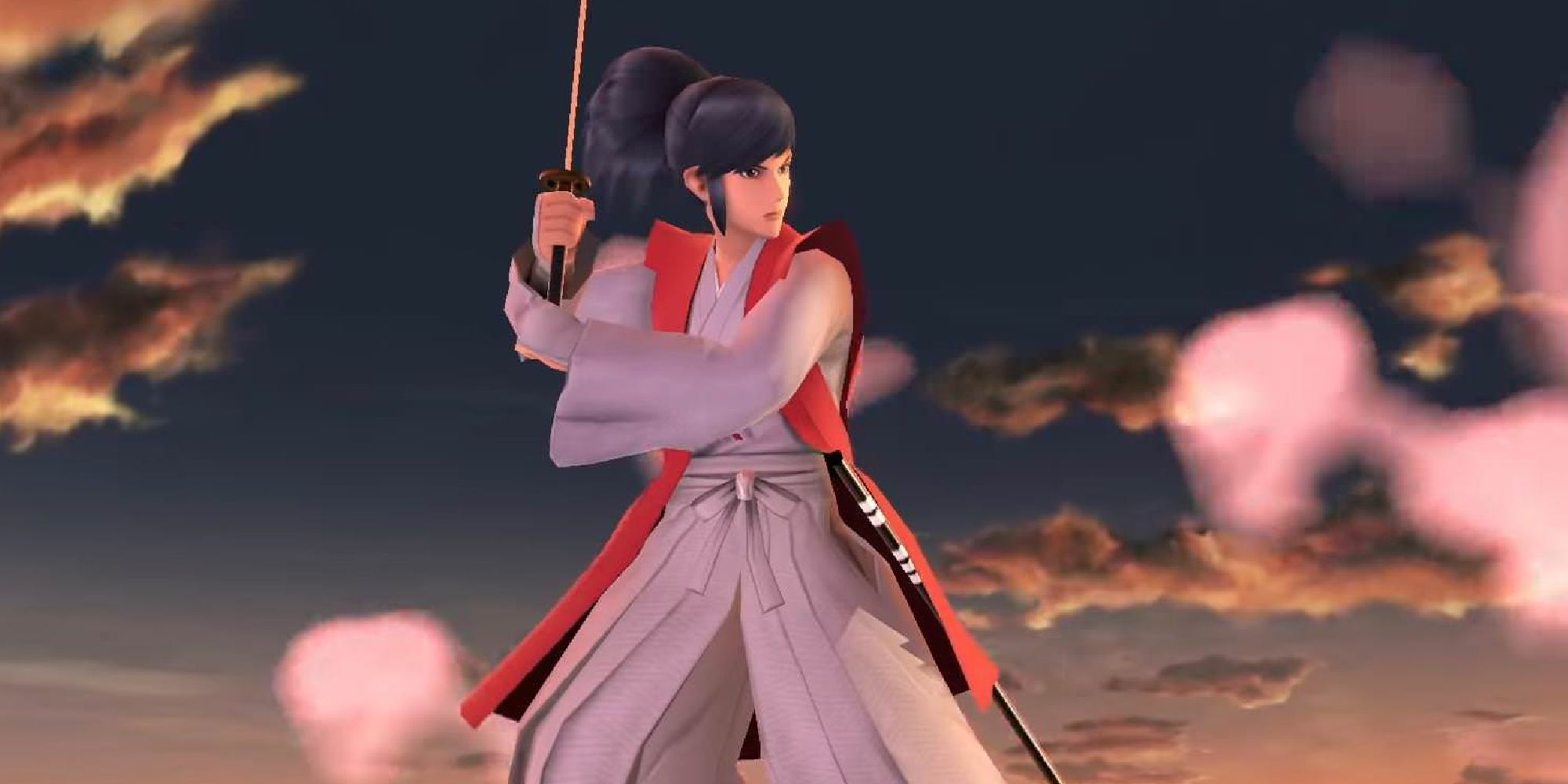 Takamaru posing with his sword in Smash Bros Ultimate