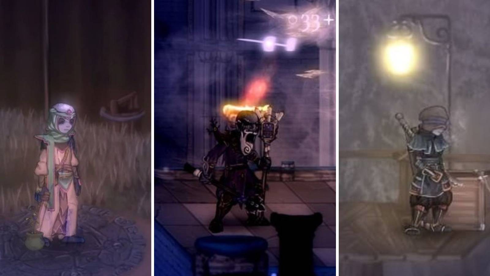 Three different sets of armor from Salt And Sacrifice in a grid