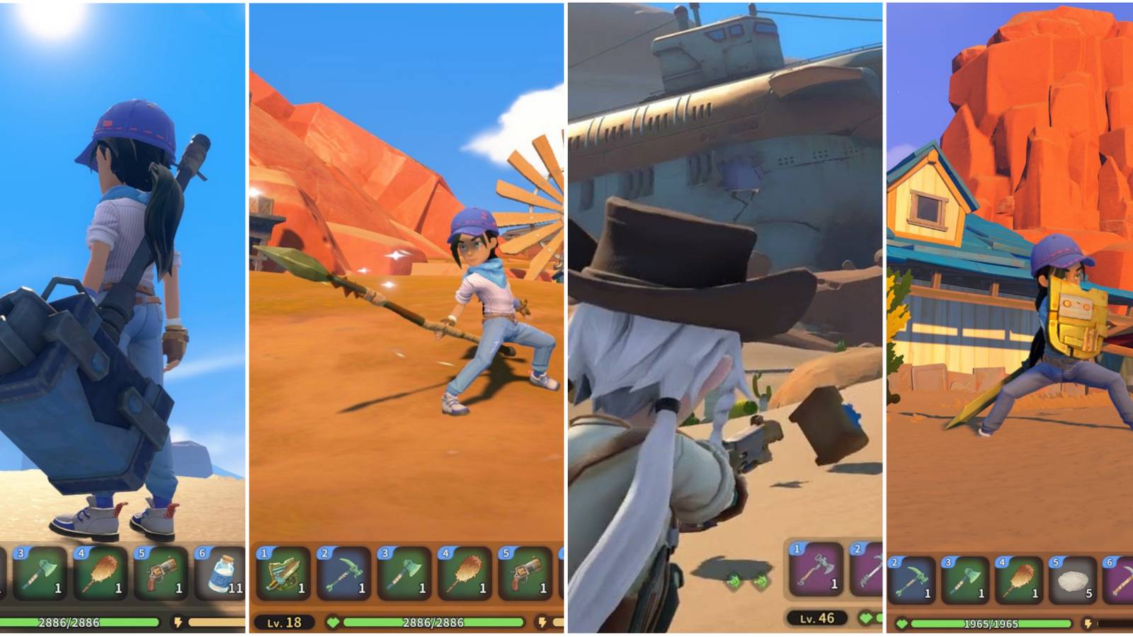 Collage of My Time at Sandrock weapons