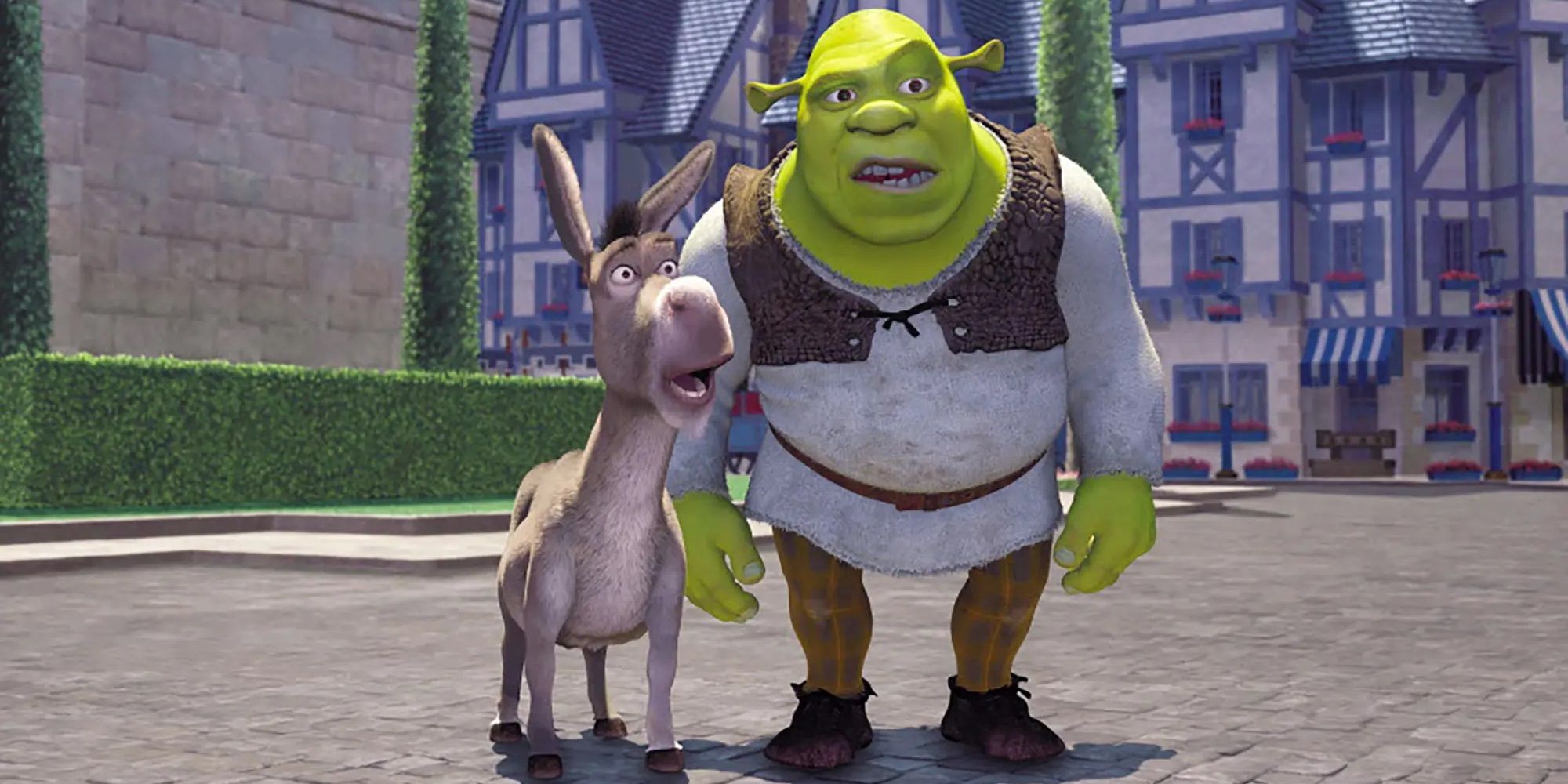 Shrek and Donkey arrive at Duloc