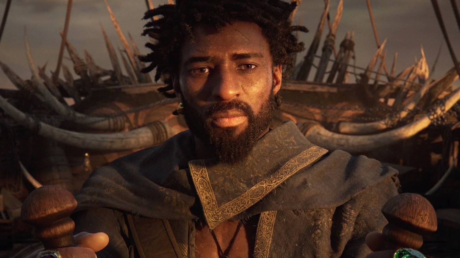 Skull and Bones protagonist at the helm of a ship