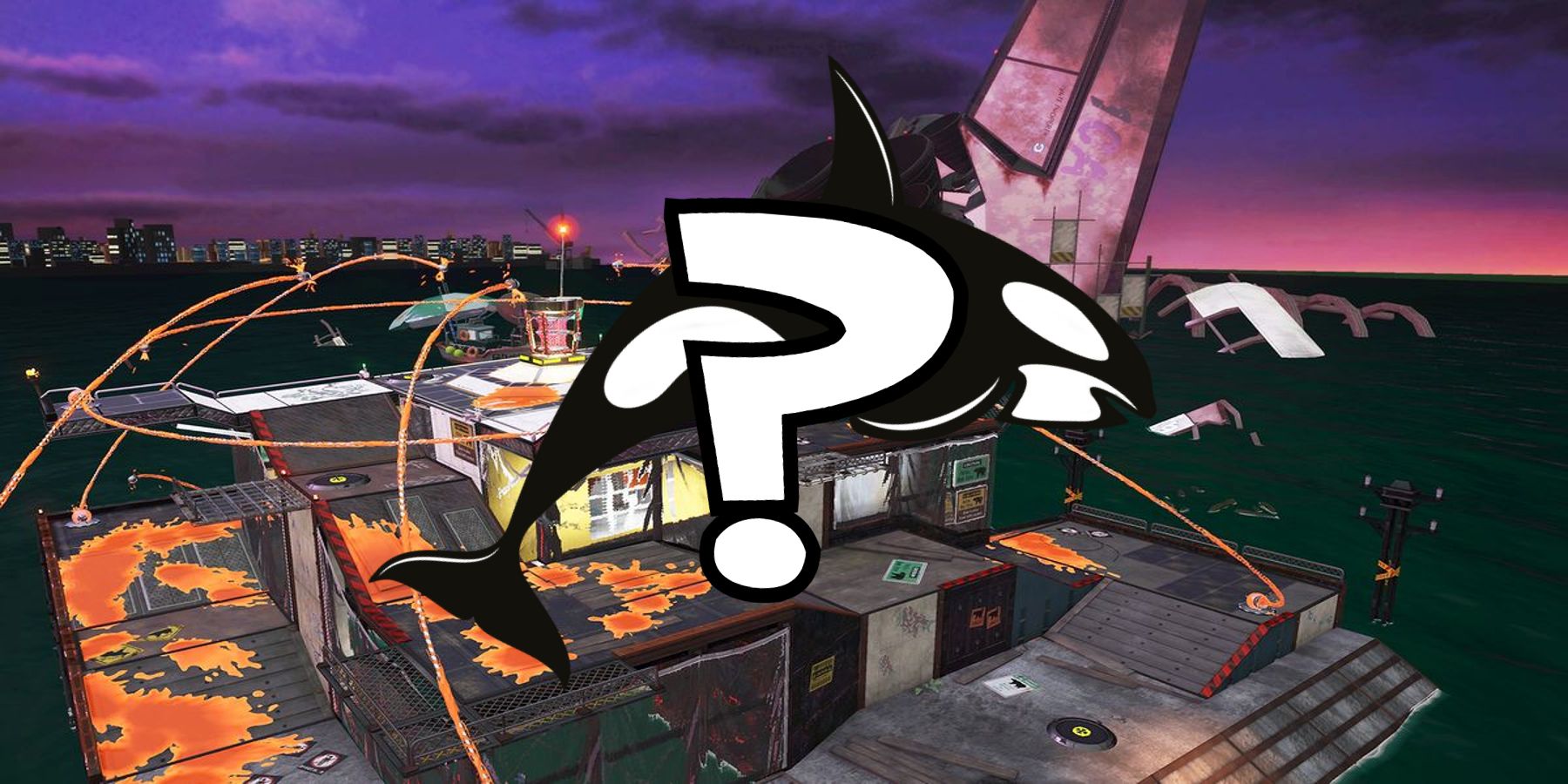 The Ruins of Polaris from Splatoon 3 with an Orca overlaid