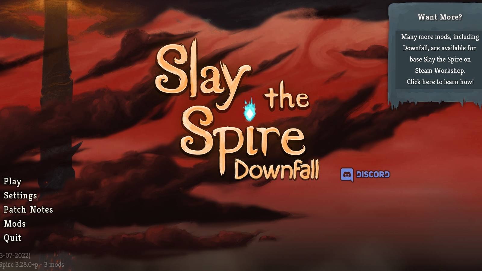 Slay The Spire Downfall Title Screen
