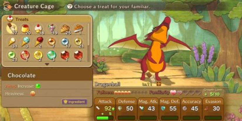 Stats Screen of a Familiar