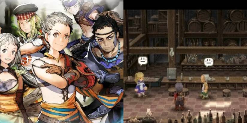 Suikoden Tiekris art with the cast - at the tavern