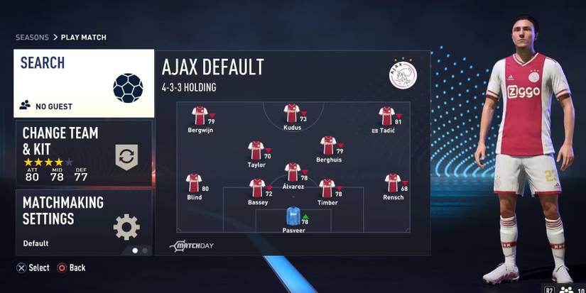 The Ajax squad in the FIFA 23 Seasons lobby edited