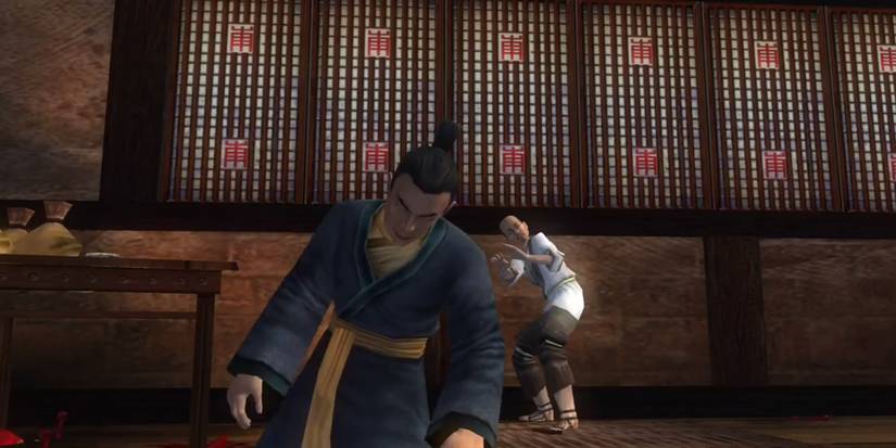 The Gambling NPC Falling Down After Exploding In Jade Empire