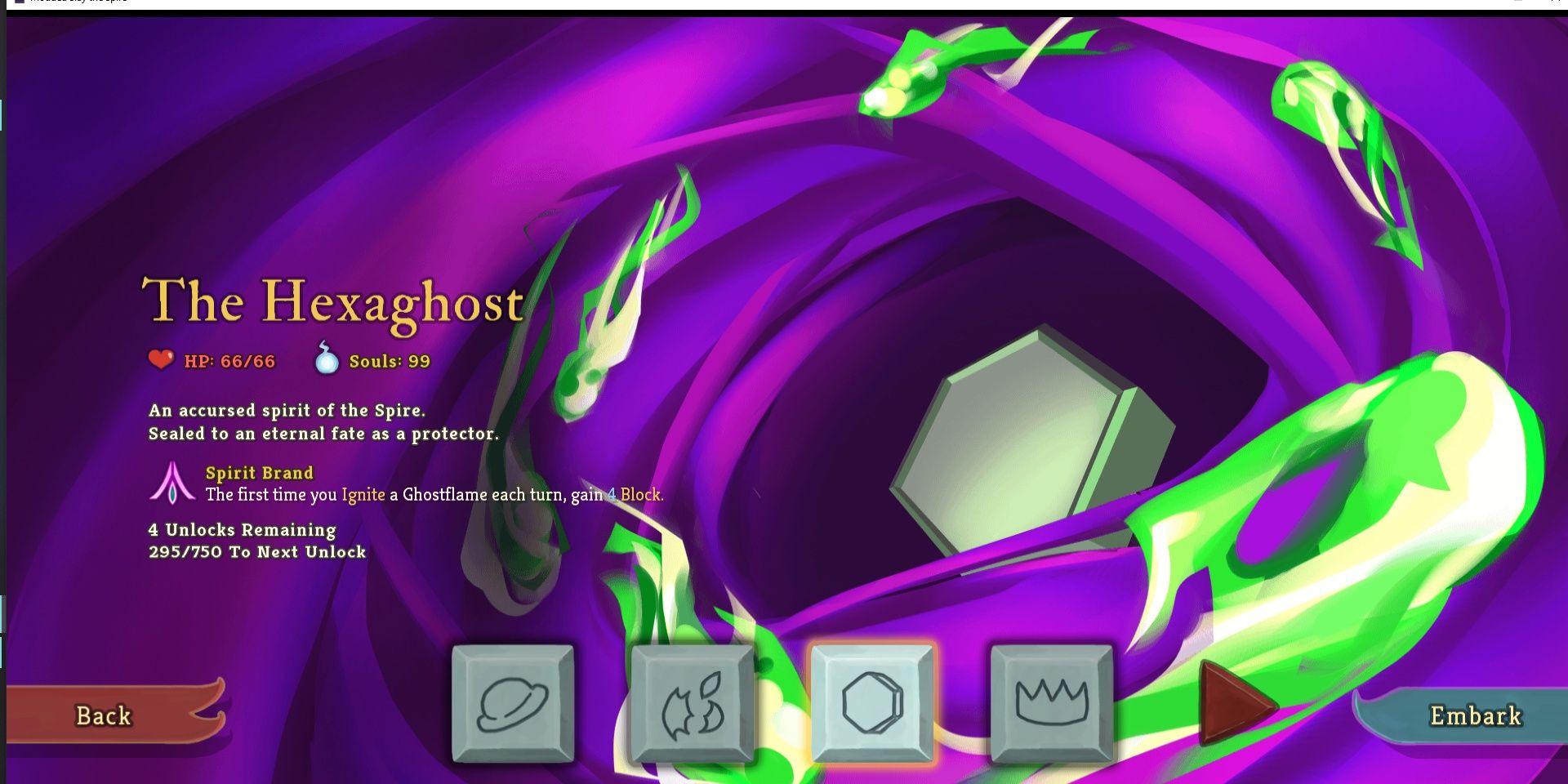 The Hexaghost Class starting screen