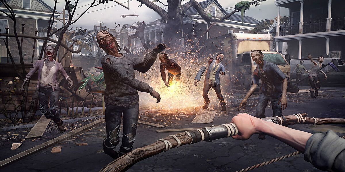 Players aiming bow at zombies