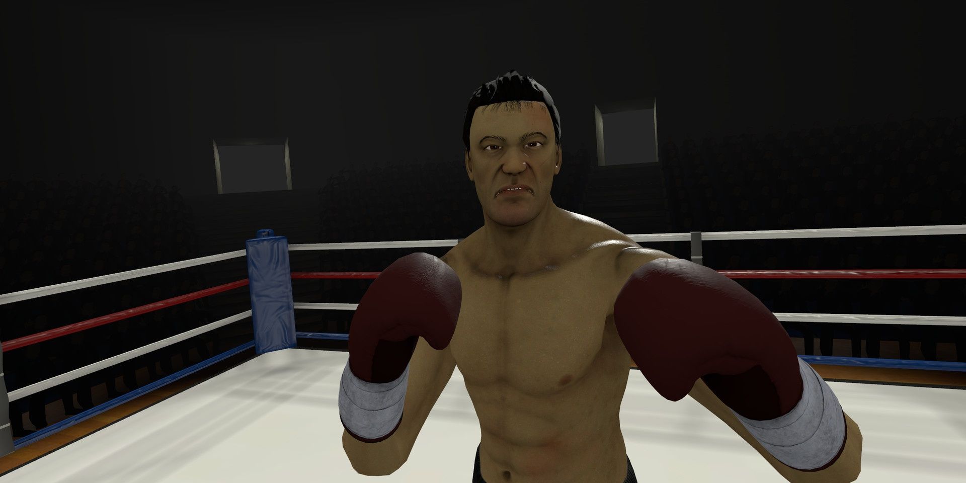 An angry boxer with their fists raised in Thrill of the Fight