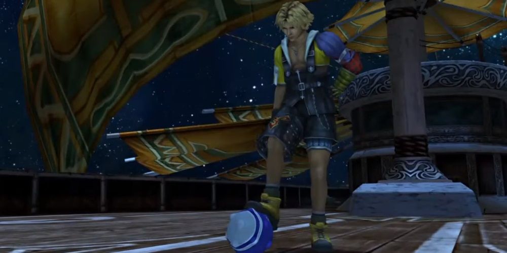 Tidus prepares to try the Jecht Shot in Final Fantasy 10