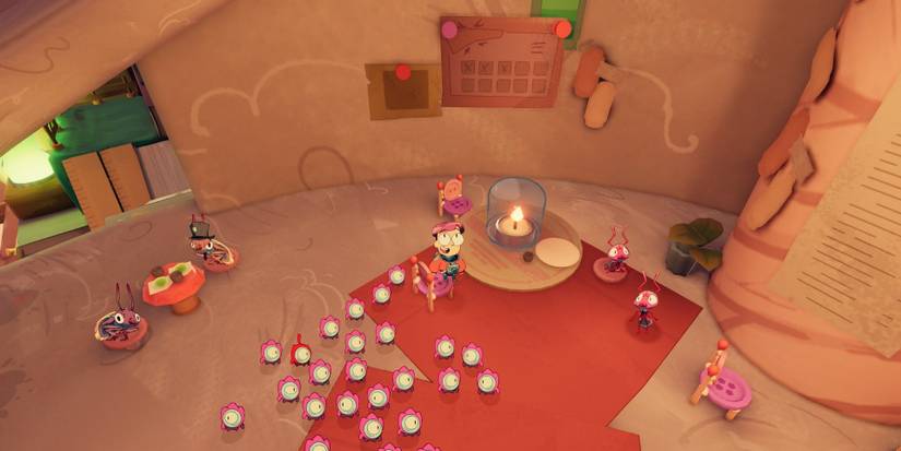 A restaurant made inside a cat tower in Tinykin