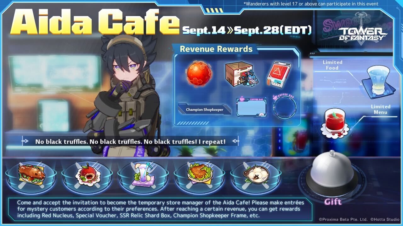 Tower of Fantasy_Aida Cafe Info