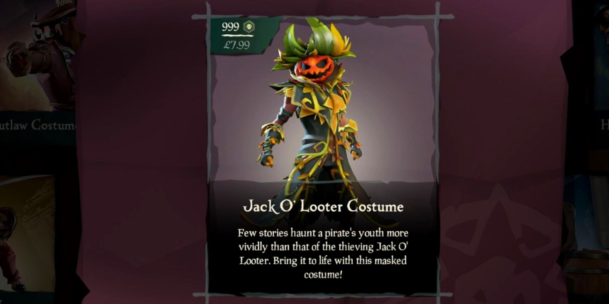 The Jack O' Looter Costume In Sea Of Thieves