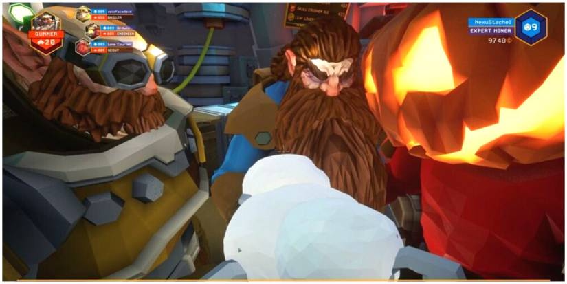 A Group Of Space Dwarfs Toasting A Drink In Deep Rock Galactic