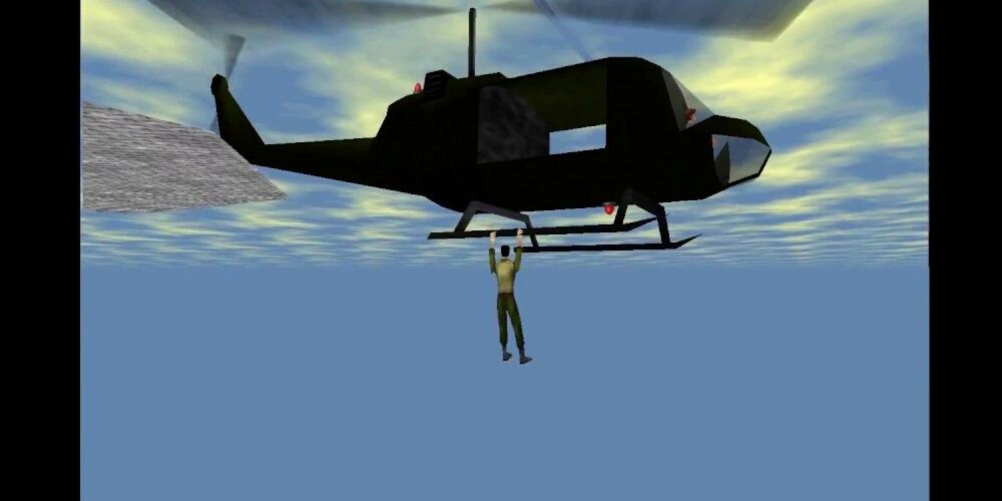 James Bond Helicopter Cutscene In Cradle Level In Goldeneye 007 On Nintendo 64