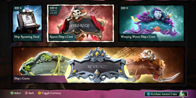 Ship Crests In The Pirate Emporium In Sea Of Thieves