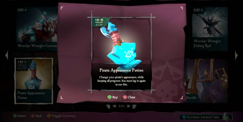 Pirate Appearance Potion In Sea of Thieves