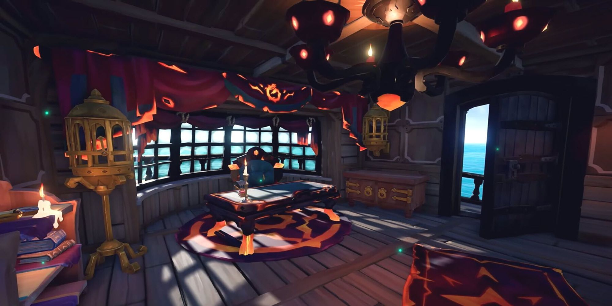 Captain's Quarters Ship Decorations On A Galleon In Sea Of Thieves