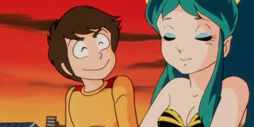 Urusei Yatsura Ataru smiling at Lum