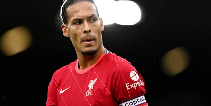 Professional player Van Dijk wearing Captain's armband