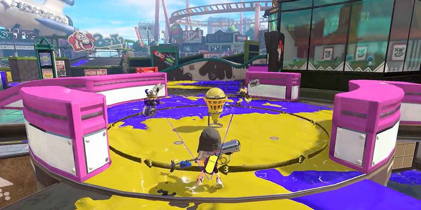 The Wave Breaker sending out waves in Splatoon 3