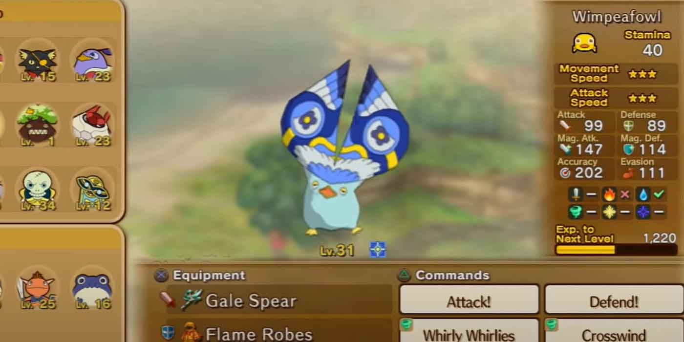 The Wimpeafowl familiar in Ni No Kuni