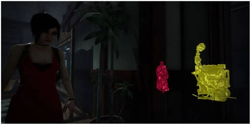 Dead by Daylight Ada Wong using Wiretap perk to reveal Albert Wesker