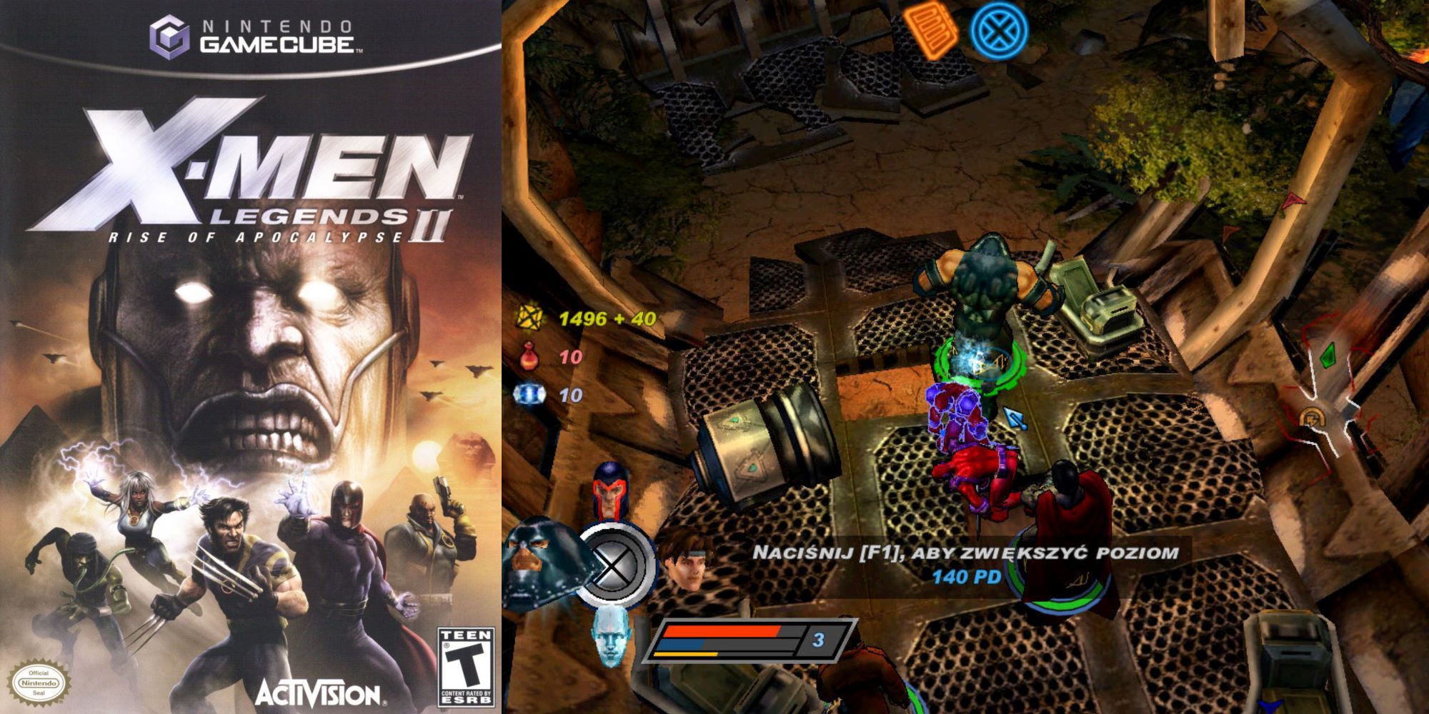 X-men Legends 2 box and screen shot