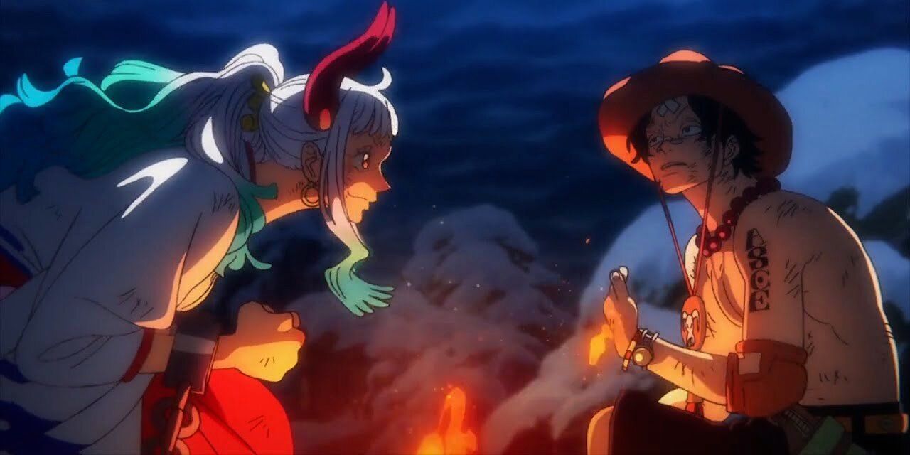 Yamato and Ace talking by the fire