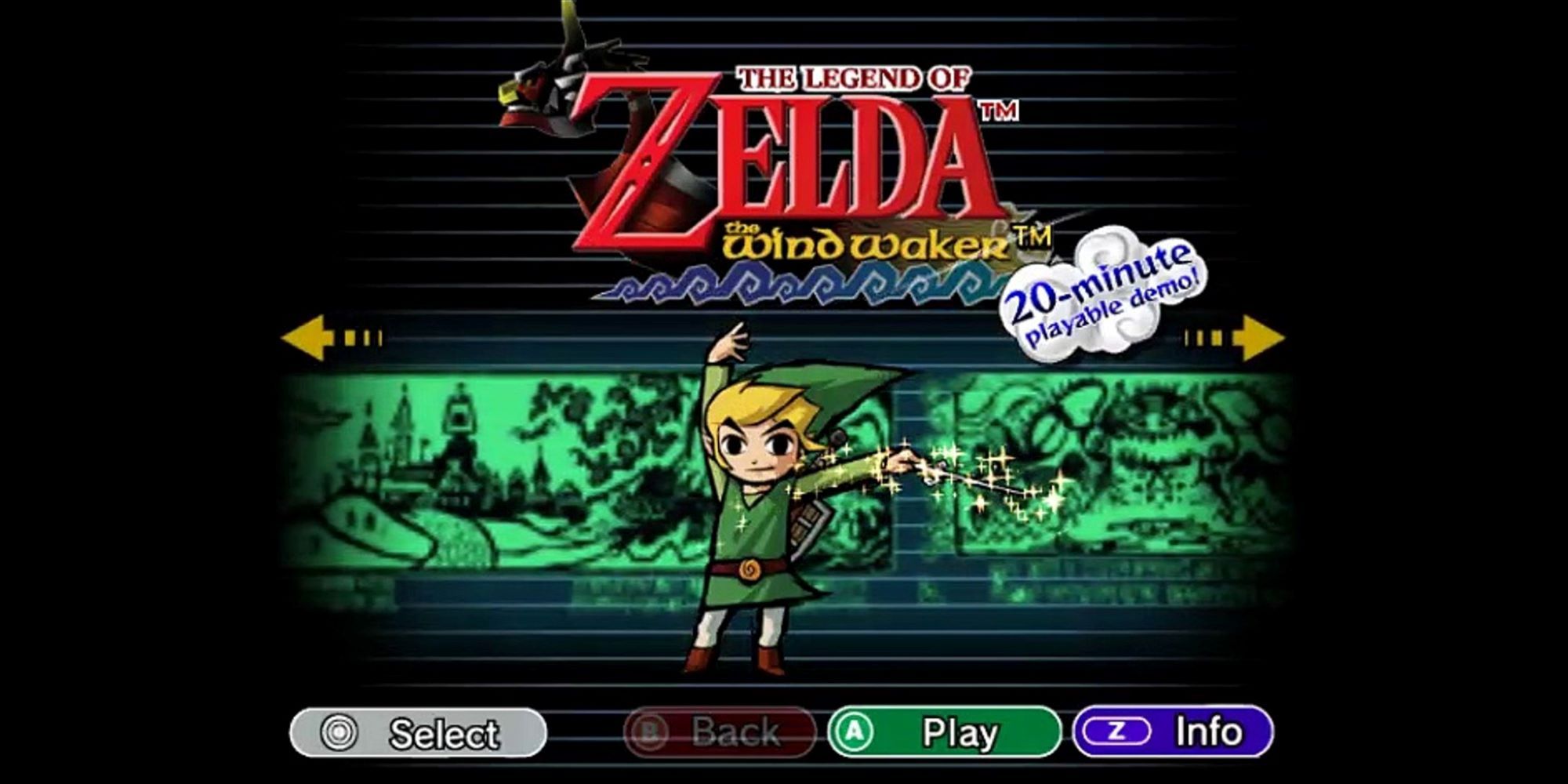 Zelda Wind Waker Demo Start Screen