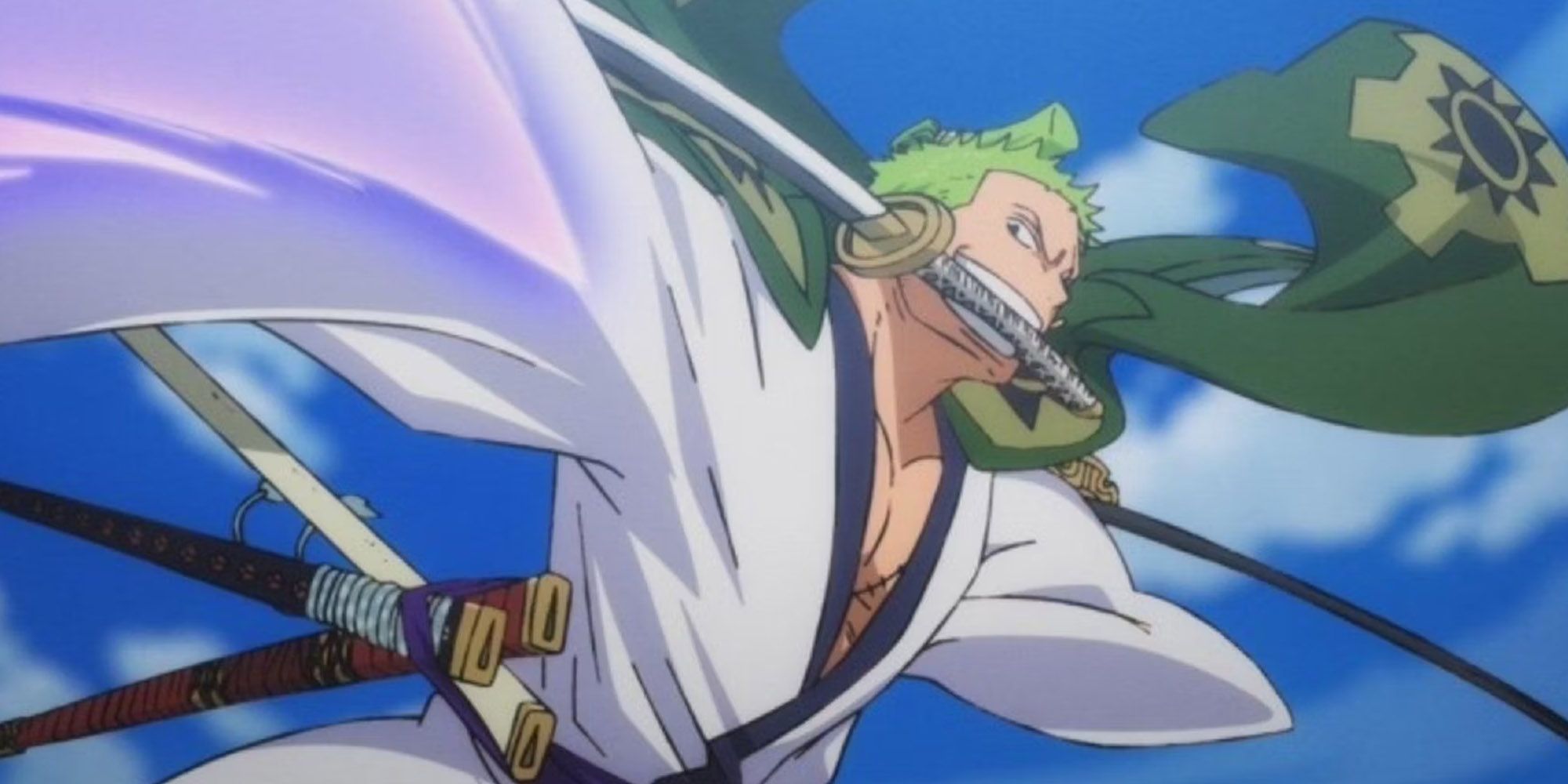 Зоро в Вано с мечом в руках в One Piece