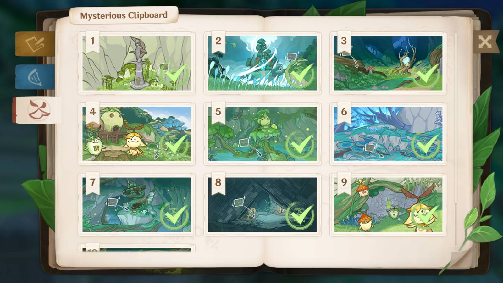 all mysterious clipboard painting location (static views) in genshin impact