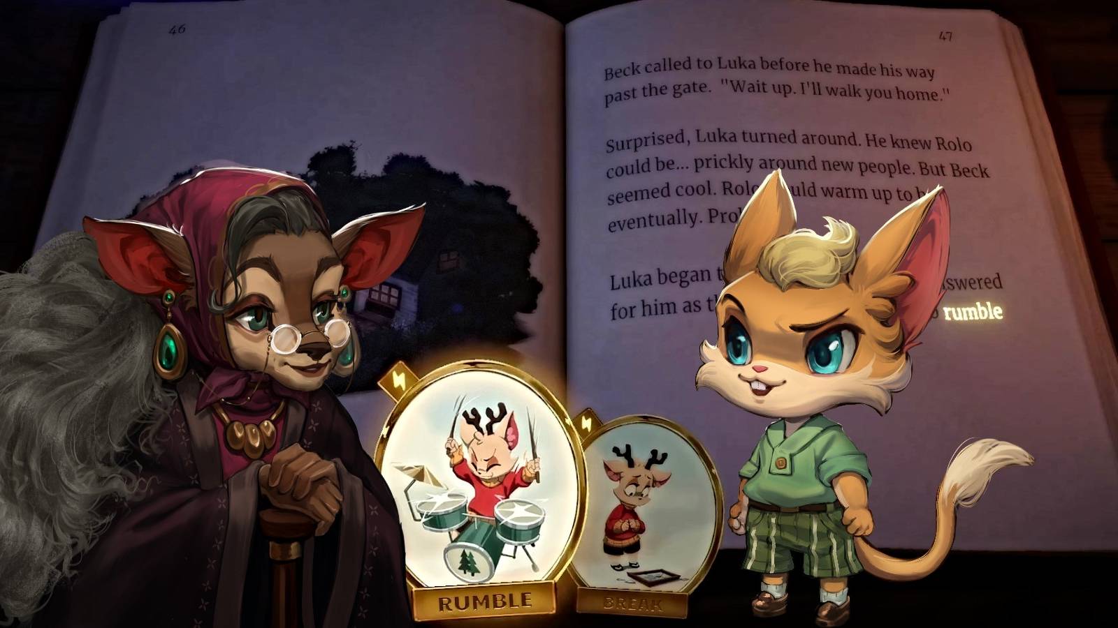 beacon pines interview hiding spot games word placement story branching path fantasy prototype characters