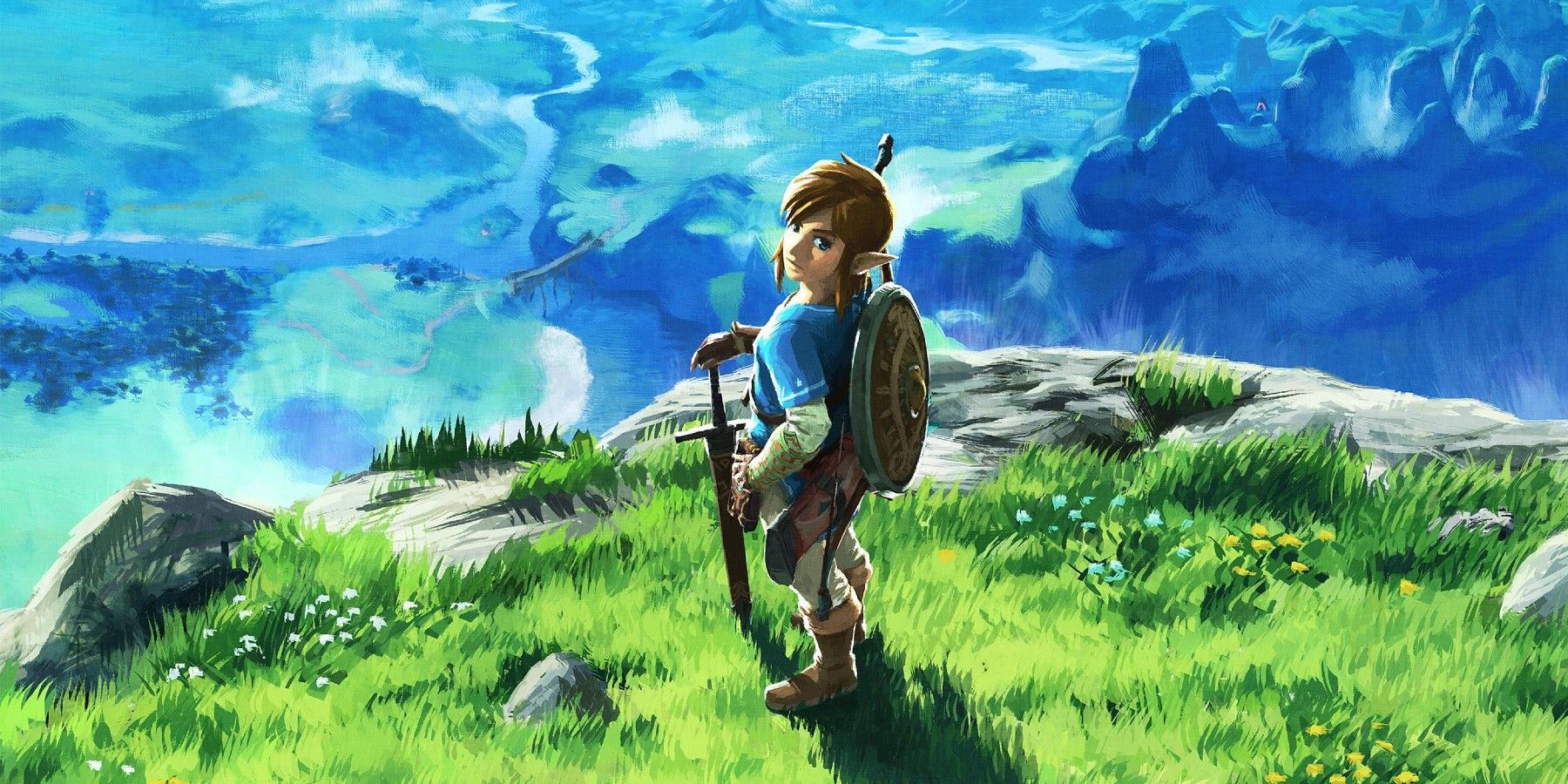 breath of the wild link looking back artwork