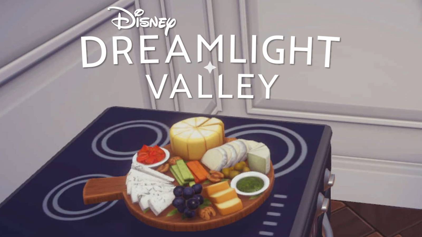 cheese platter and logo disney dreamlight