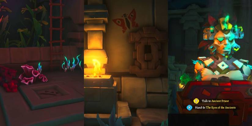 Puzzles In The Shrine Of Ancient Tears And The Eyes Of The Ancients Box In The Siren's Prize Adventure In Sea Of Thieves
