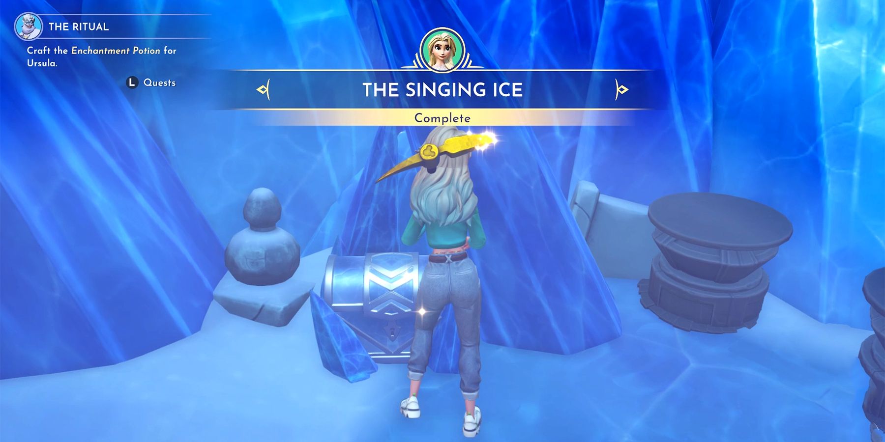 completing the singing ice quest in disney dreamlight valley