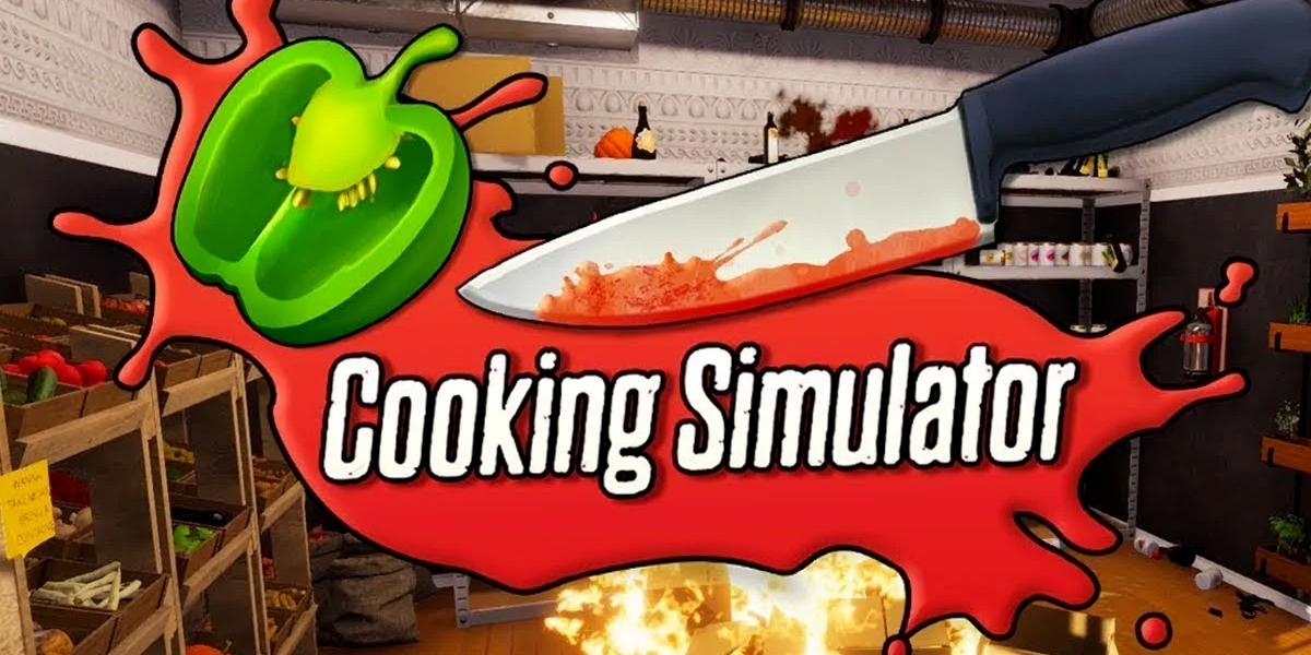 A banner showcasing the game Cooking Simulator.