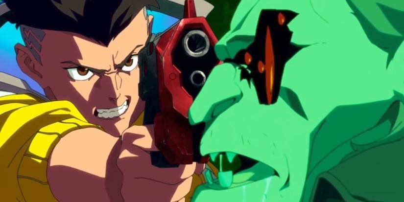 david pointing his gun at a cyberpsycho