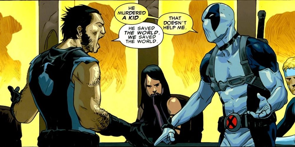 deadpool and wolverine arguing in x-force