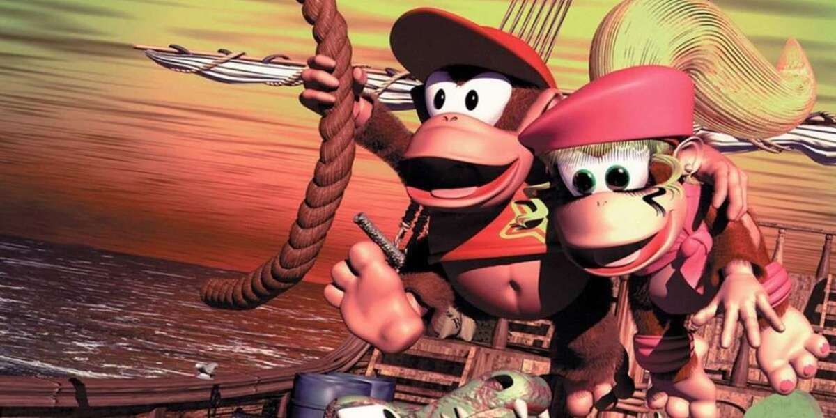 diddy kong and dixie kong swinging