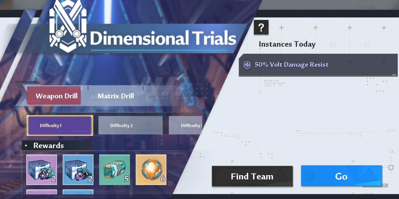 dimensional trials screen in tower of fantasy