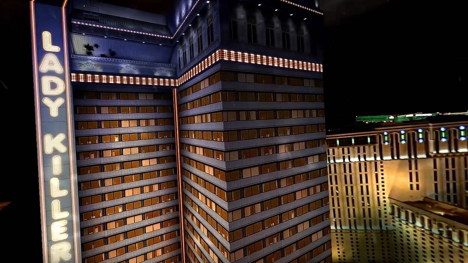 Image from the Duke Nukem Forever 2001 Restoration Project trailer showing a tall building.