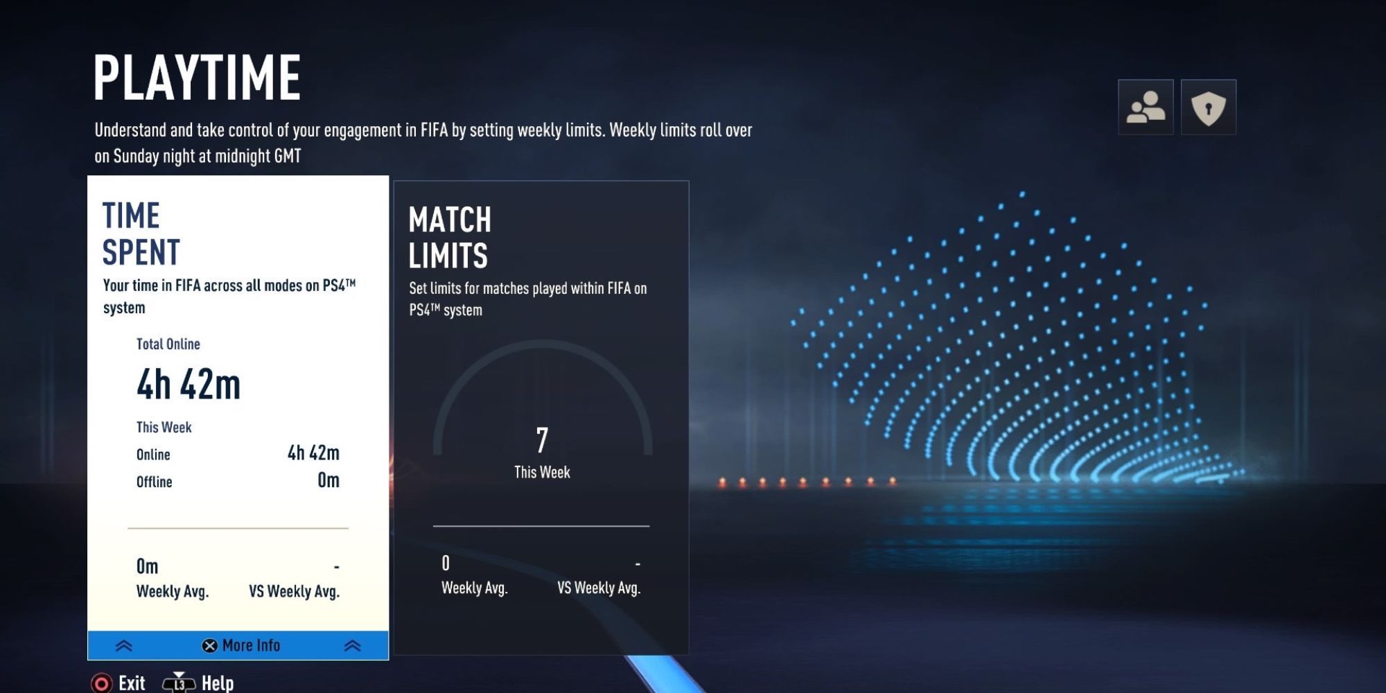 The Playtime page on FIFA 23