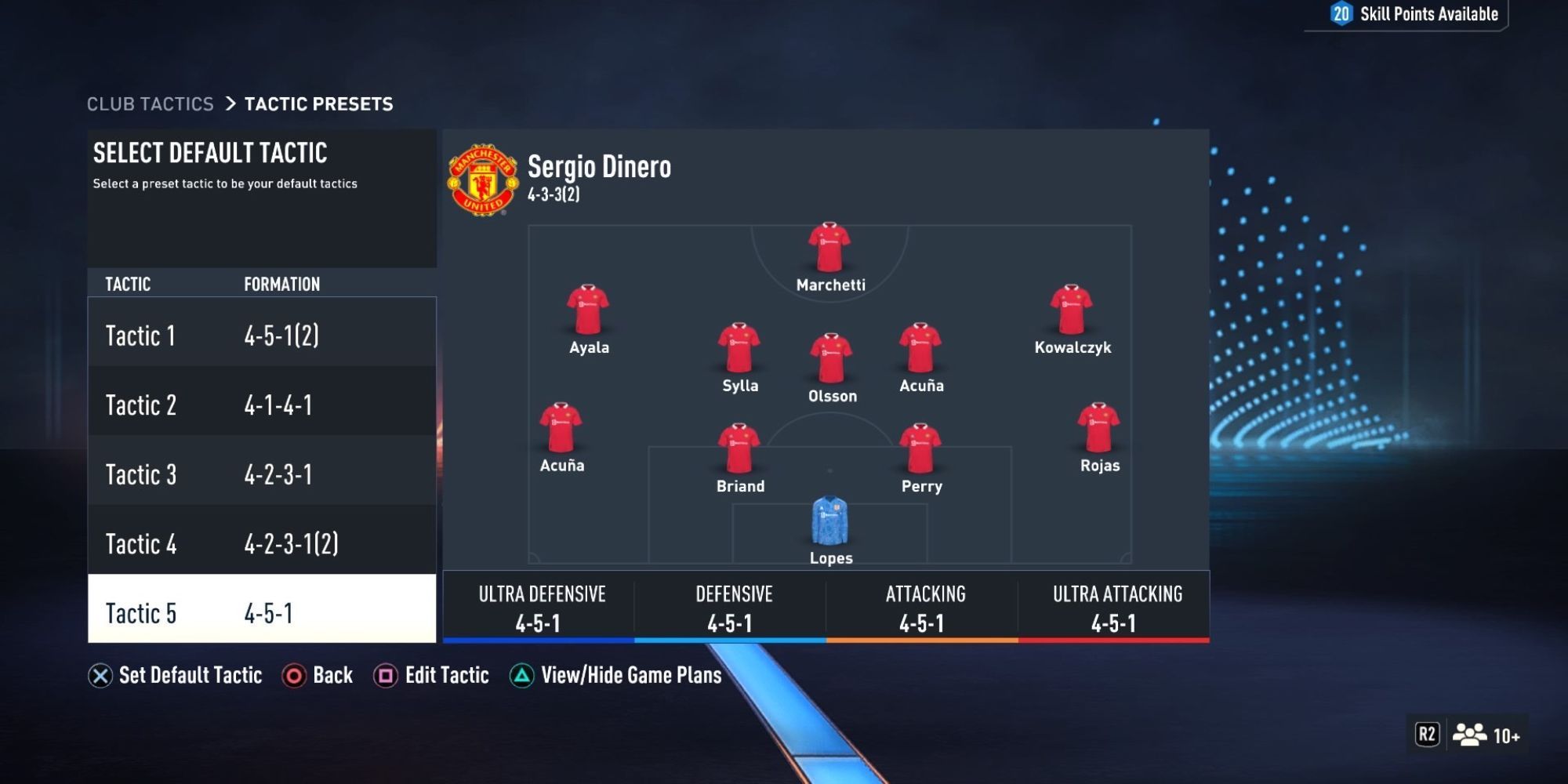 The club tactics page on FIFA 23 Pro Clubs