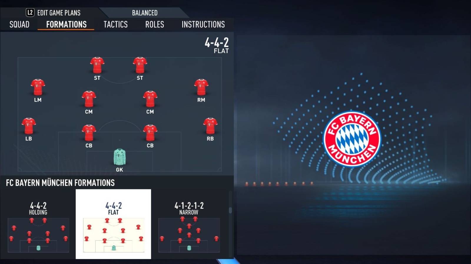 A 442 formation with Bayern on FIFA 23