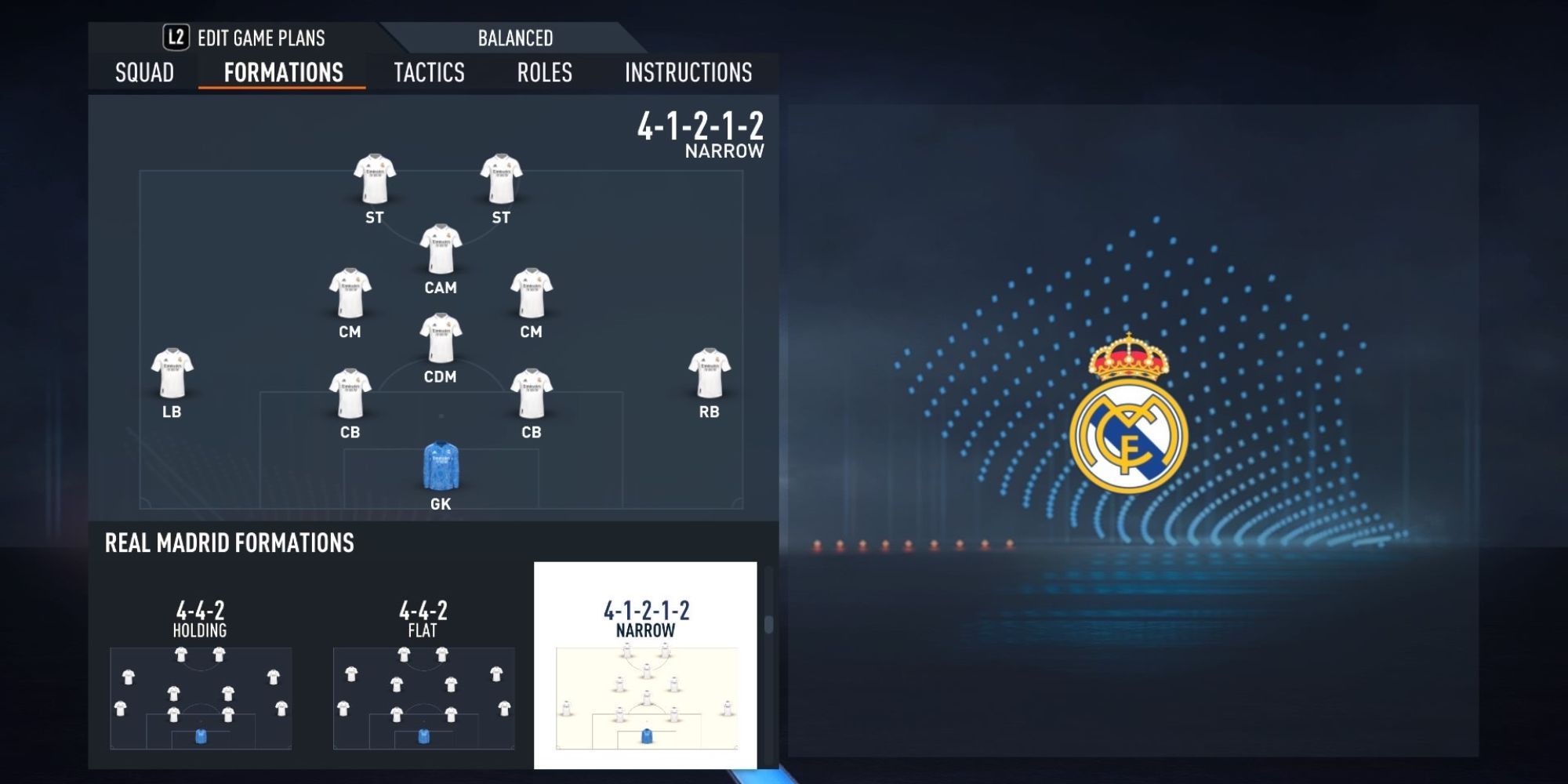 A narrow formation on FIFA 23