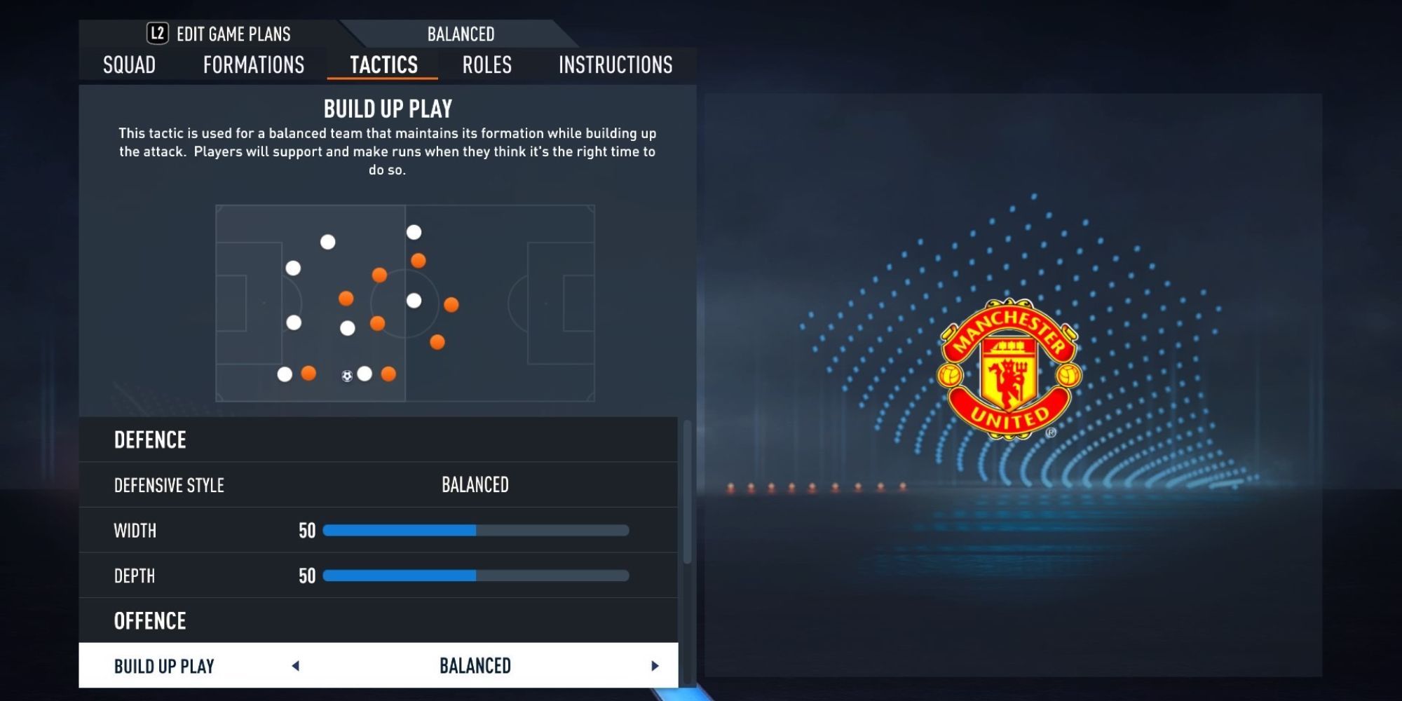 Manchester United on the 4231 formation on FIFA 23