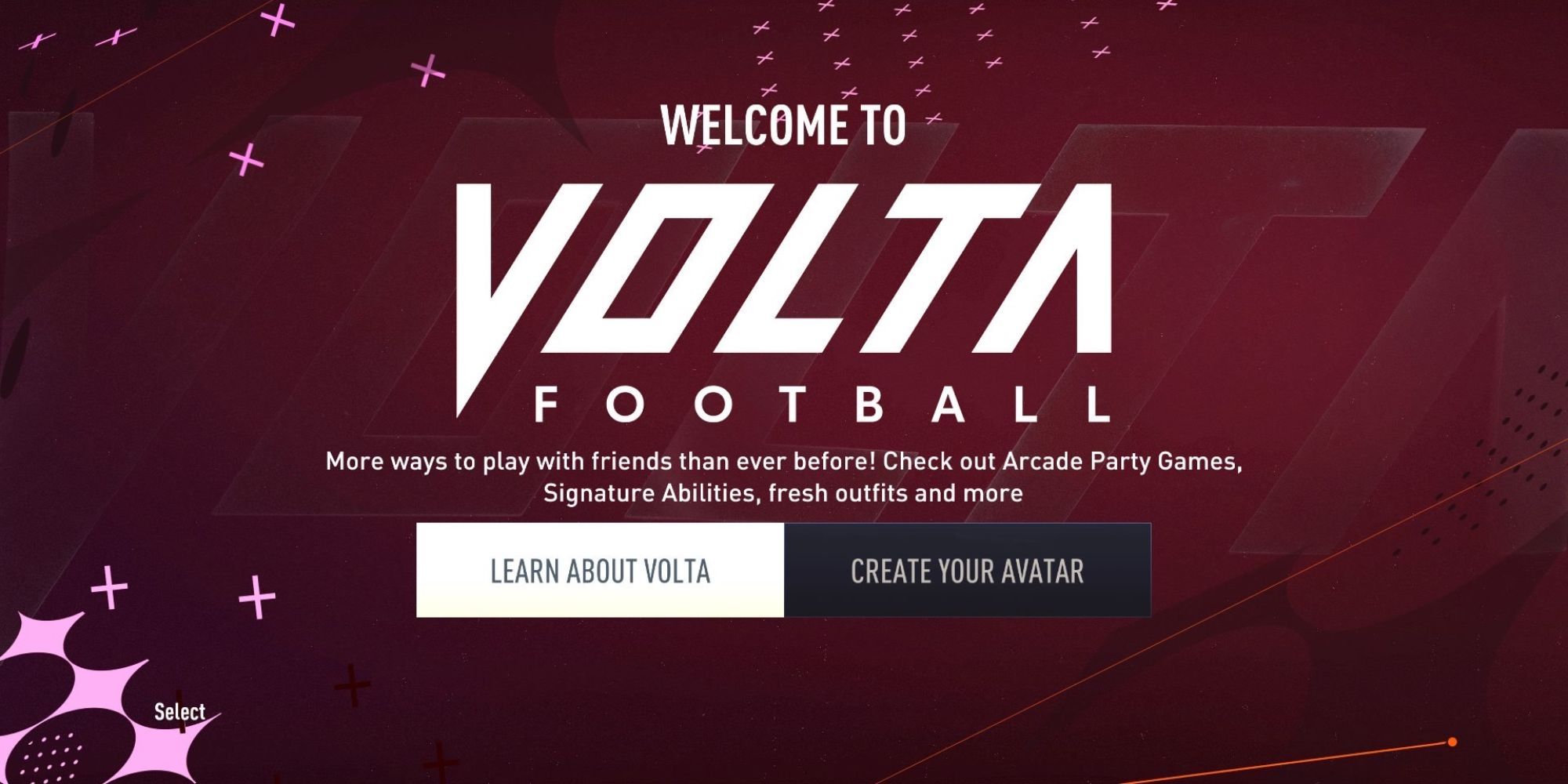The welcome page on FIFA 23 Volta